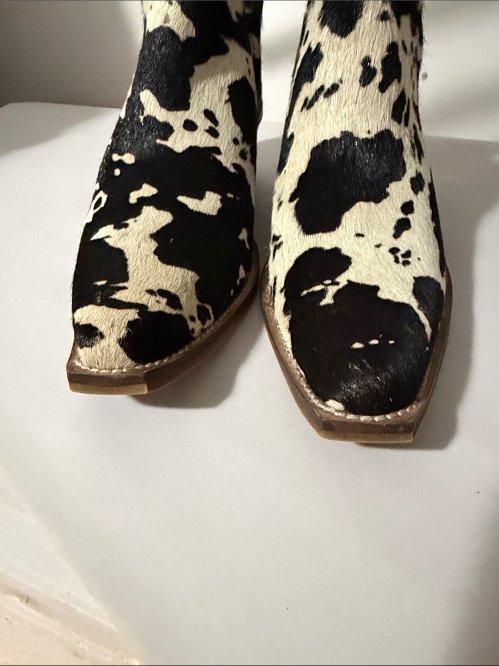 Myra Bag Black & White Cowhide Western Ankle Booties - Picture 4 of 8